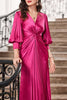 Indlæs billede til gallerivisning Hot Pink Ruffles formel kjole med halværmer