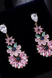 Pink Rhinestone Teardrop Dangle øreringe