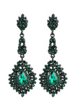 Mørkegrøn Rhinestone Dingle øreringe