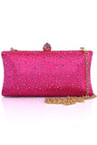 Sparkly Fuchsia Rhinestone aftenfest håndtaske