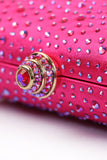 Sparkly Fuchsia Rhinestone aftenfest håndtaske