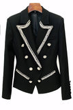 Moderigtig Diamond Beaded Double Breasted Slim Women Blazer