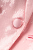 Indlæs billede til gallerivisning Glitter pink kvinder Blazer med fjer