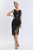 Indlæs billede til gallerivisning Glitrende sort frynsede 1920&#39;erne Gatsby kjole