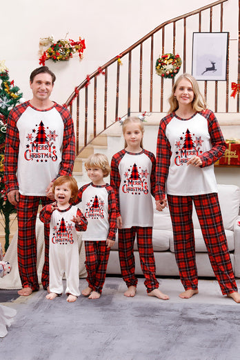 Plaid matchende familie jule pyjamas sæt