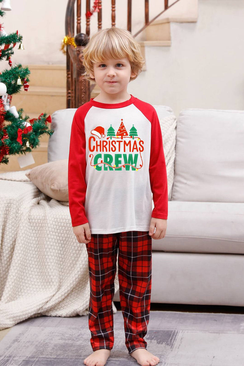 Indlæs billede til gallerivisning Familie Rød Plaid Glædelig jul pyjamas sæt