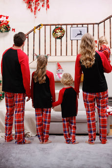 Familie rød plaid matchende julepyjamas sæt