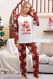 Plaid matchende familiejulepyjamas med snefnug