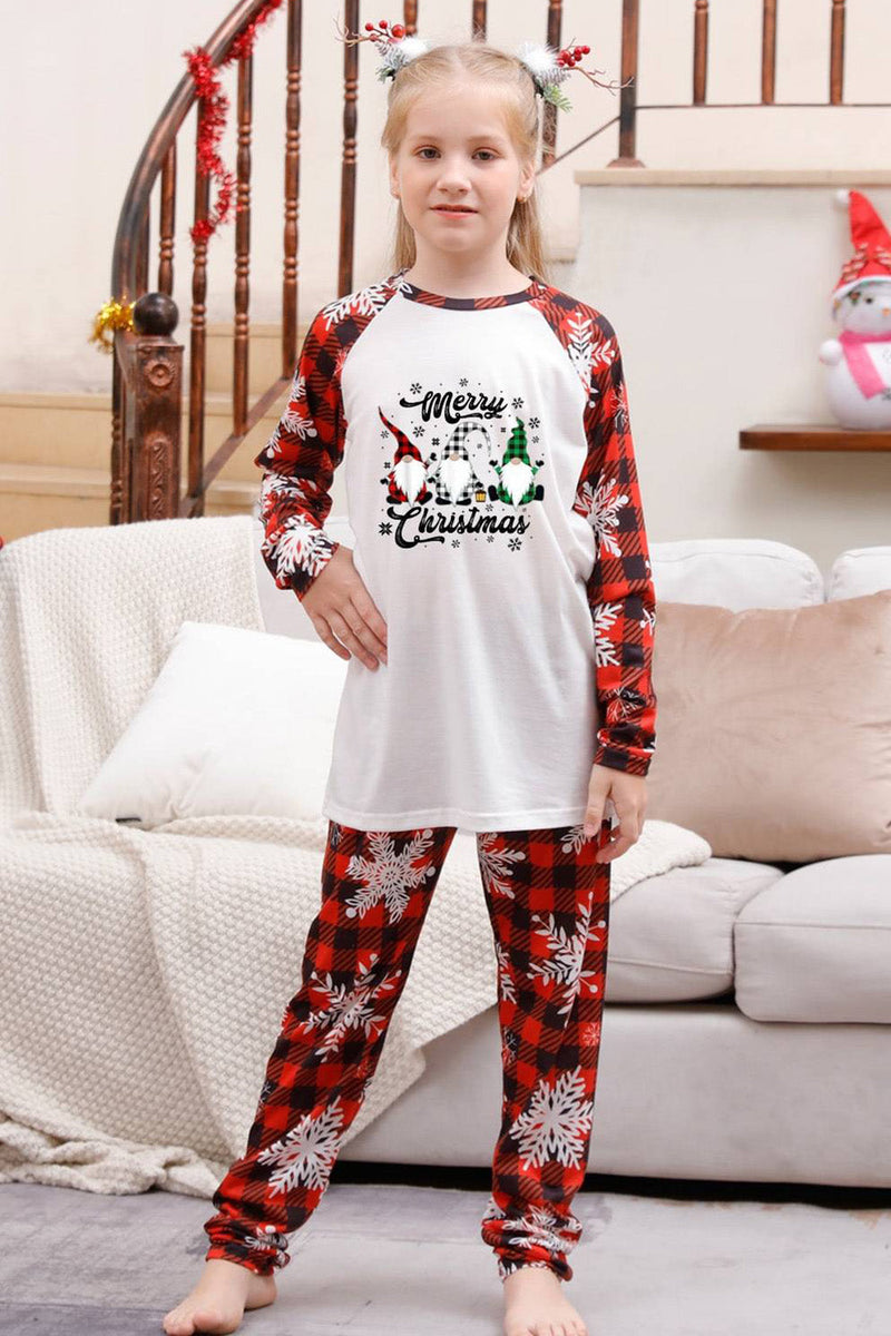 Indlæs billede til gallerivisning Rød Plaid matchende familiejulepyjamas med snefnug