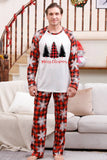 Plaid matchende familiejulepyjamas med snefnug