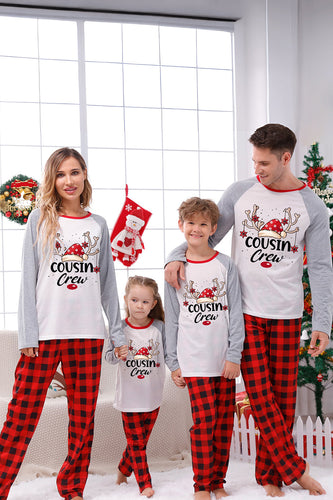 Plaid jul matchende familie print pyjamas