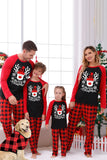 Rød Plaid Jul Familie Print pyjamas sæt med hund