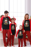 Rød Plaid Jul Familie Print pyjamas sæt med hund