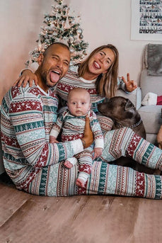 Grå mønster striber Jule Familie matchende pyjamas