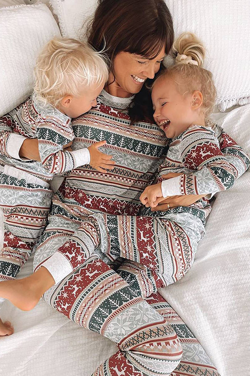 Indlæs billede til gallerivisning Grå mønster striber Jule Familie matchende pyjamas