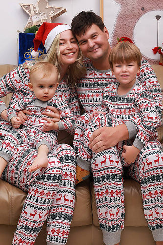 Jul familie matchende pyjamas sæt Grå Mønster Pyjamas