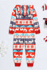 Indlæs billede til gallerivisning Grå og røde mønsterstriber Jul familie pyjamas sæt