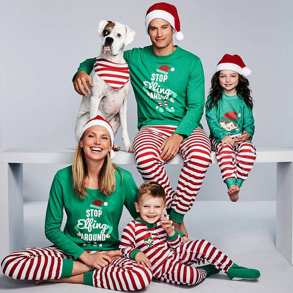Indlæs billede til gallerivisning Julegrøn klovne familie matching 2 stk pyjamas