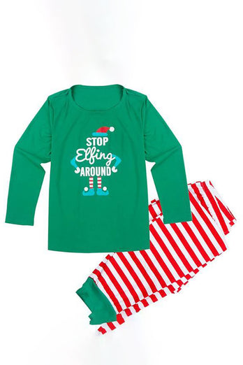 Julegrøn klovne familie matching 2 stk pyjamas