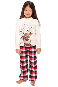 Jul hvid Hjorte Familie matchende pyjamas sæt