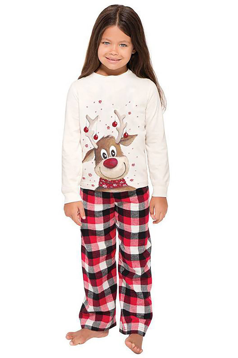 Indlæs billede til gallerivisning Jul hvid Hjorte Familie matchende pyjamas sæt