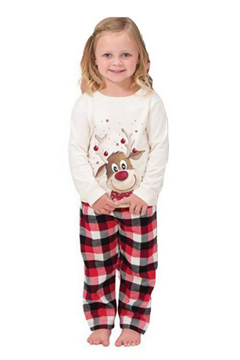 Indlæs billede til gallerivisning Jul hvid Hjorte Familie matchende pyjamas sæt