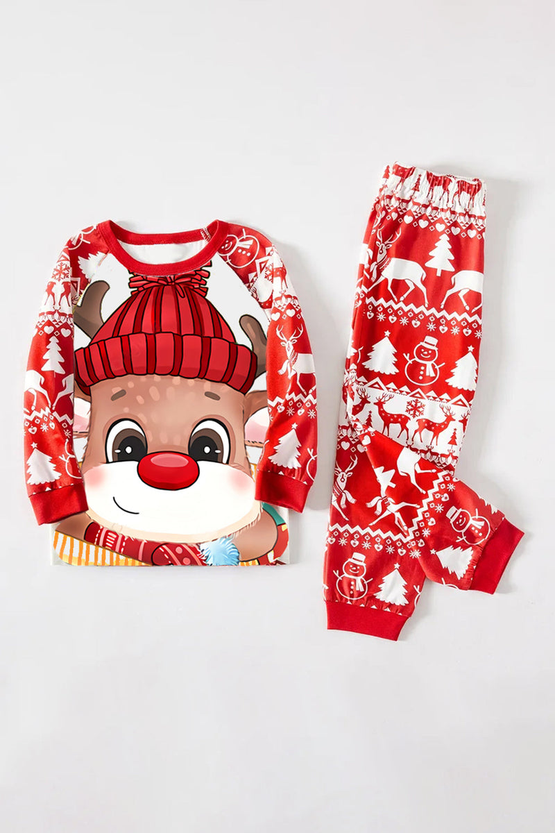 Indlæs billede til gallerivisning Rødhjort print julefamilie matchende pyjamassæt