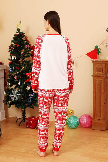 Rødhjort print julefamilie matchende pyjamassæt