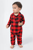 Rød Plaid Julefamilie Matchende 2 stk pyjamas sæt