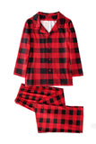 Rød Plaid Julefamilie Matchende 2 stk pyjamas sæt