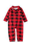 Rød Plaid Julefamilie Matchende 2 stk pyjamas sæt