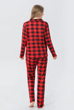 Rød Plaid Julefamilie Matchende 2 stk pyjamas sæt