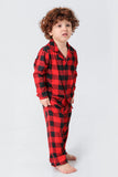 Rød Plaid Julefamilie Matchende 2 stk pyjamas sæt