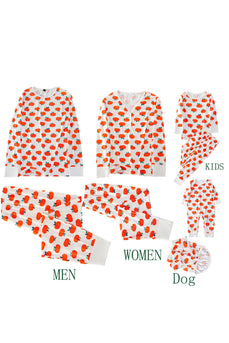 Orange print julefamilie matchende pyjamas sæt