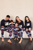 Navy Print Jul Familie Matchende Pyjamas Sæt