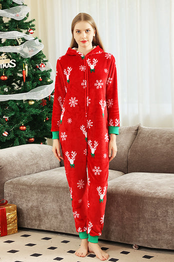 Rød Flannel Snowflake Julefamilie pyjamas