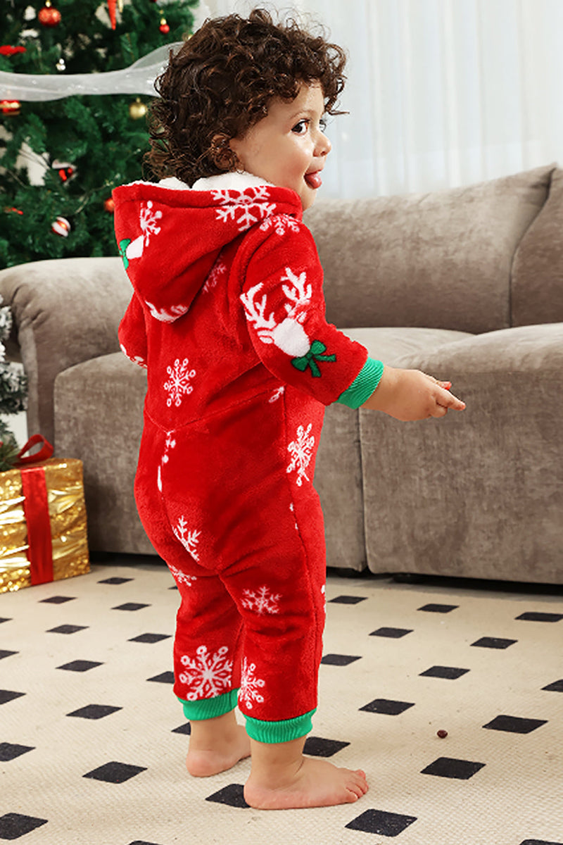Indlæs billede til gallerivisning Rød Flannel Snowflake Julefamilie pyjamas