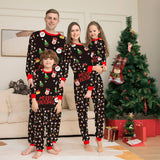 Julemanden og juletræet Sort familie matchende pyjamas sæt