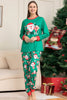 Indlæs billede til gallerivisning Grøn julemand og hjorte julefamilie matchende pyjamas sæt