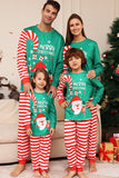 Grønne og røde striber Jul familie matchende pyjamas sæt
