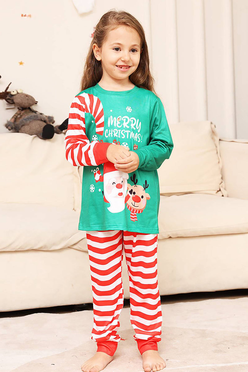 Indlæs billede til gallerivisning Grønne og røde striber Jul familie matchende pyjamas sæt