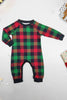 Indlæs billede til gallerivisning Grønt og rødt gitter hjortejulefamilie matchende pyjamassæt