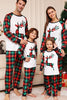 Indlæs billede til gallerivisning Grønt og rødt gitter hjortejulefamilie matchende pyjamassæt
