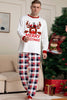 Indlæs billede til gallerivisning Hvid hjorte og rød plaid julefamilie matchende pyjamas sæt