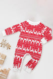 Rødgrøn familie juletræ pyjamas sæt