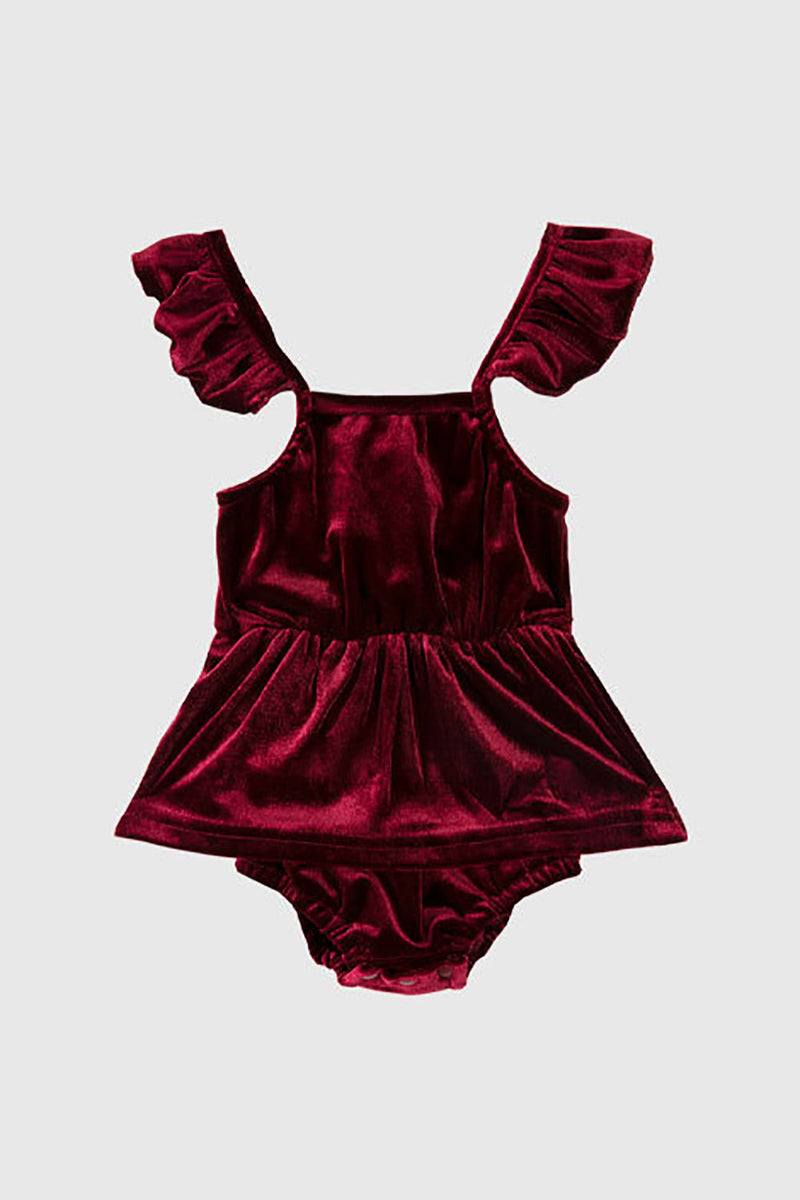 Indlæs billede til gallerivisning Bourgogne fløjl slip kjoler mor datter familie matchende outfits