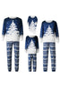 Indlæs billede til gallerivisning Julefamilie Matchende pyjamas Sæt Blå juletræsprint pyjamas