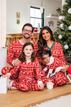 Jul Familie Matchende pyjamas Sæt Rød Printet pyjamas