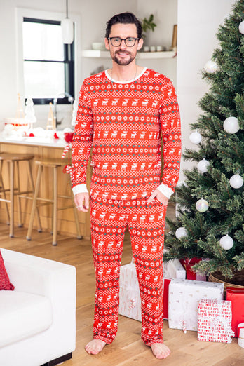 Jul Familie Matchende pyjamas Sæt Rød Printet pyjamas