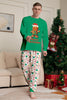 Indlæs billede til gallerivisning Julefamilie matchende pyjamas Grøn julemand print pyjamas sæt
